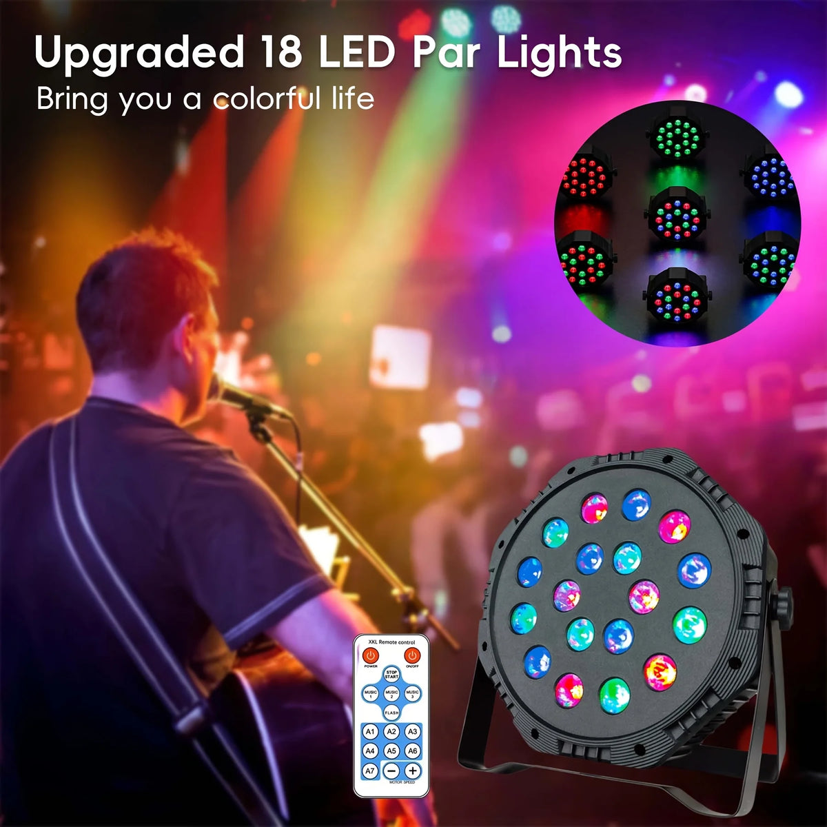 projecteurs led rgb télécommande modes d'éclairage fête karaoké anniversaire événementiels modernes