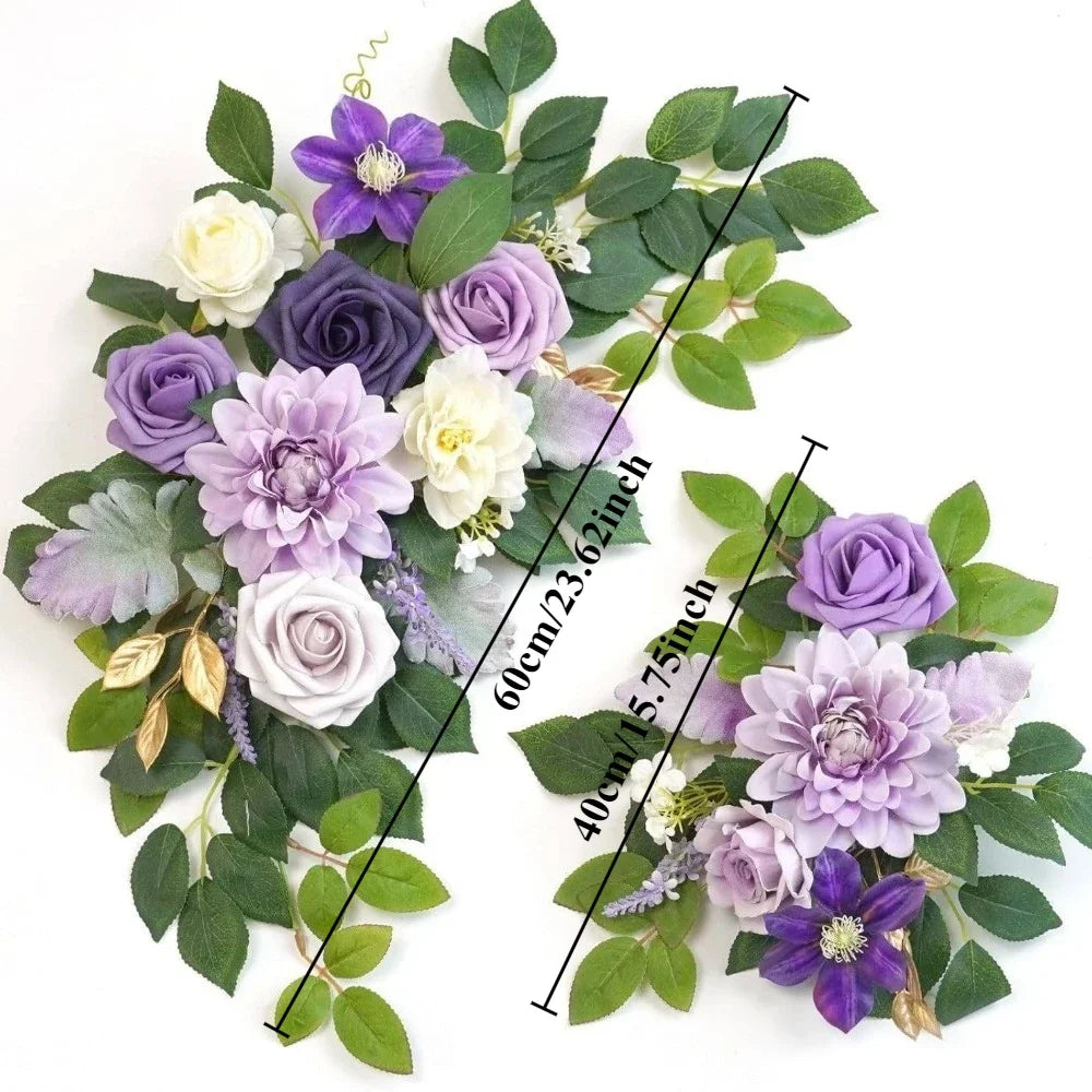 guirlande florale artificielle romantique mariage extérieur decoration maison rose blanc vert
