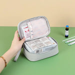 sac médicaments portable bleu clair rose gris réutilisable moderne pratique