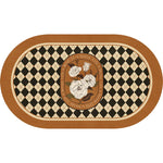 tapis table classique vintage noir blanc marron motif floral roses texte better life résistant