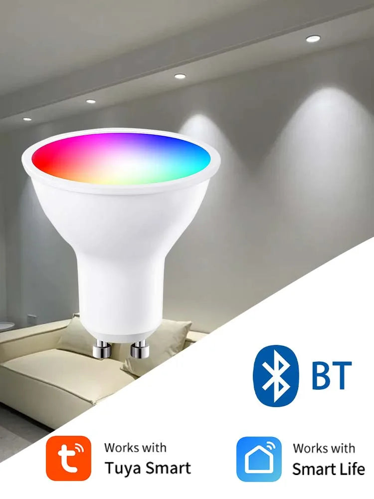 ampoule led gu10 wifi bluetooth smart rgb blanc moderne translucent 220v 2700k 6500k