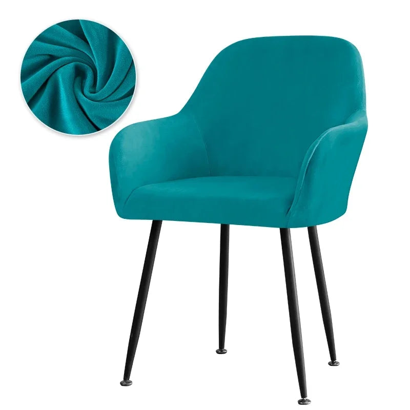 housse chaise velours moderne orange bleu beige vert rouge violette bleu marine polyestèreversible universal