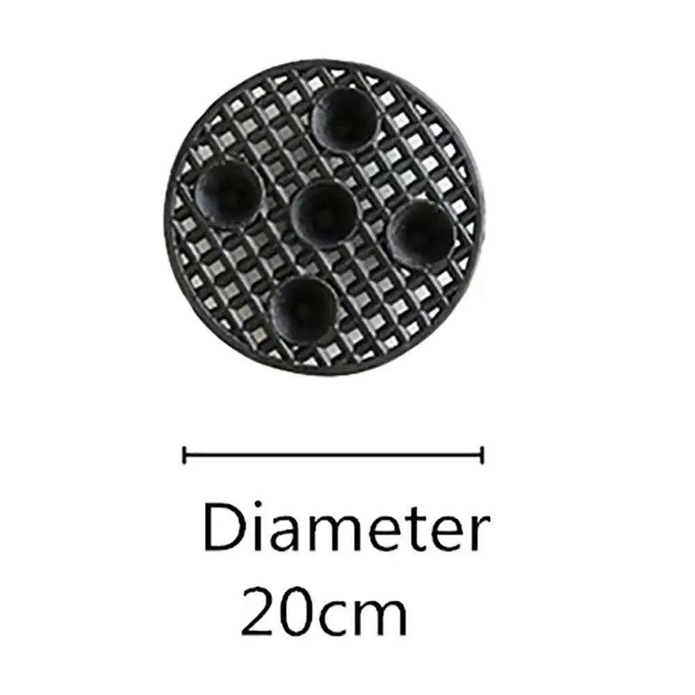 grille drainage plante noir moderne perforations circulaires différentes tailles incluses
