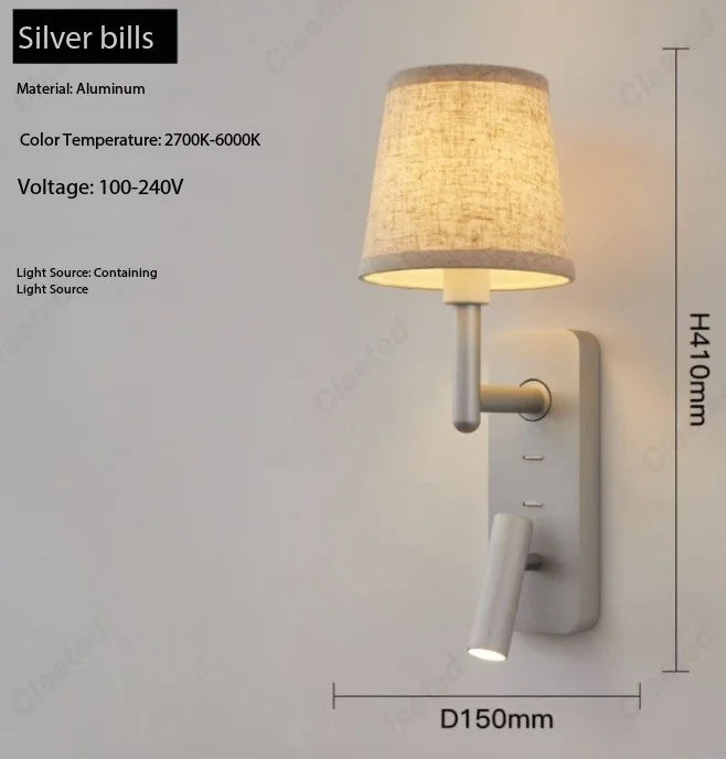 lampe murale moderne or abatjour beige minimaliste led chambre salle manger