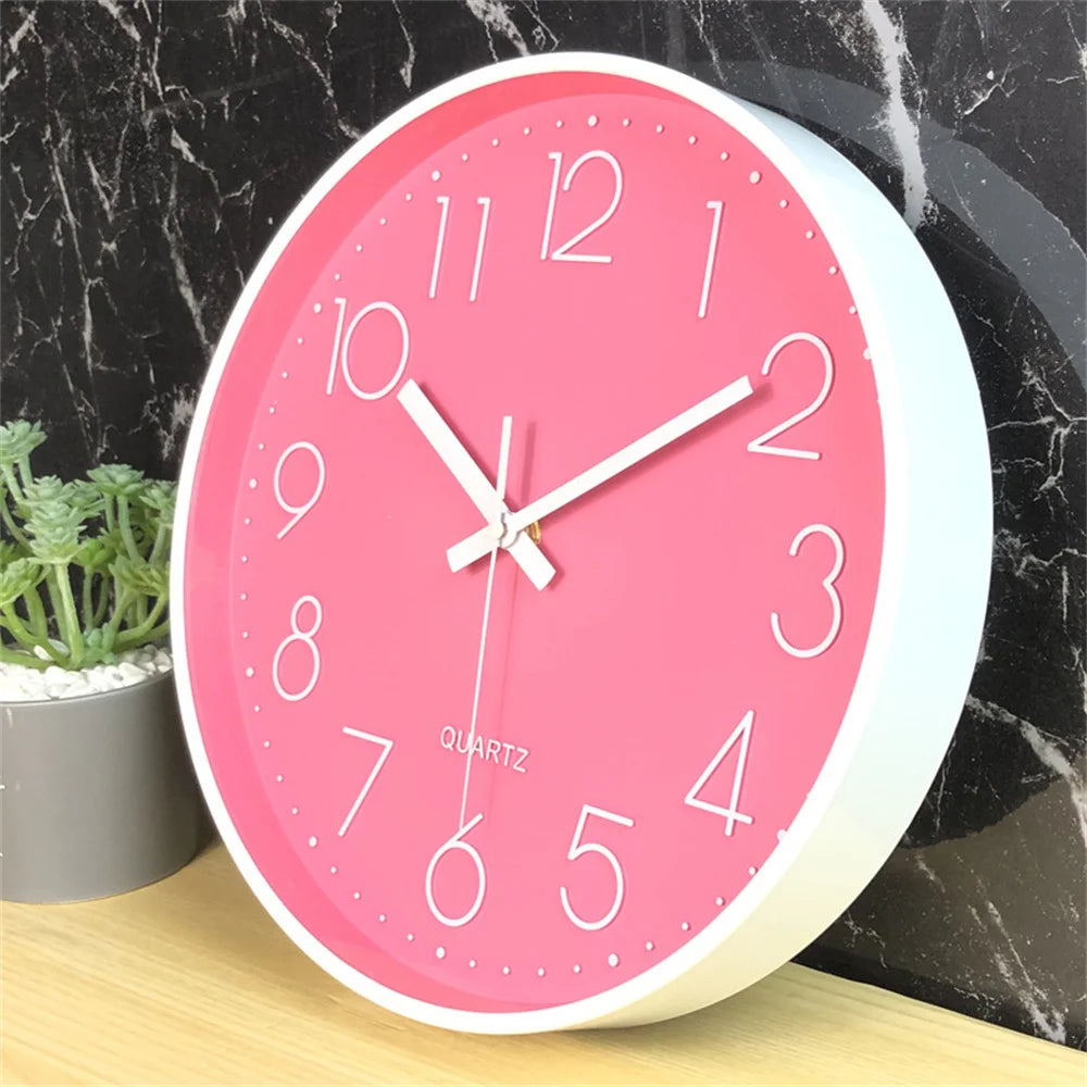 horloge murale moderne rose blanche noire bleue quartz aiguille unique minimaliste salon