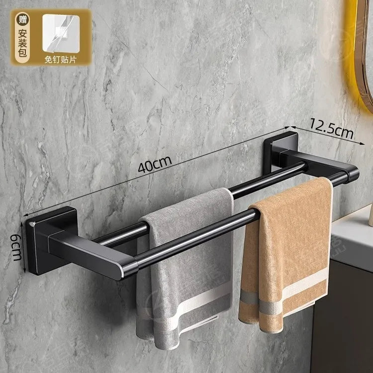 porte serviettes mural gris lisse adhésif moderne salle bain serviettes self contained