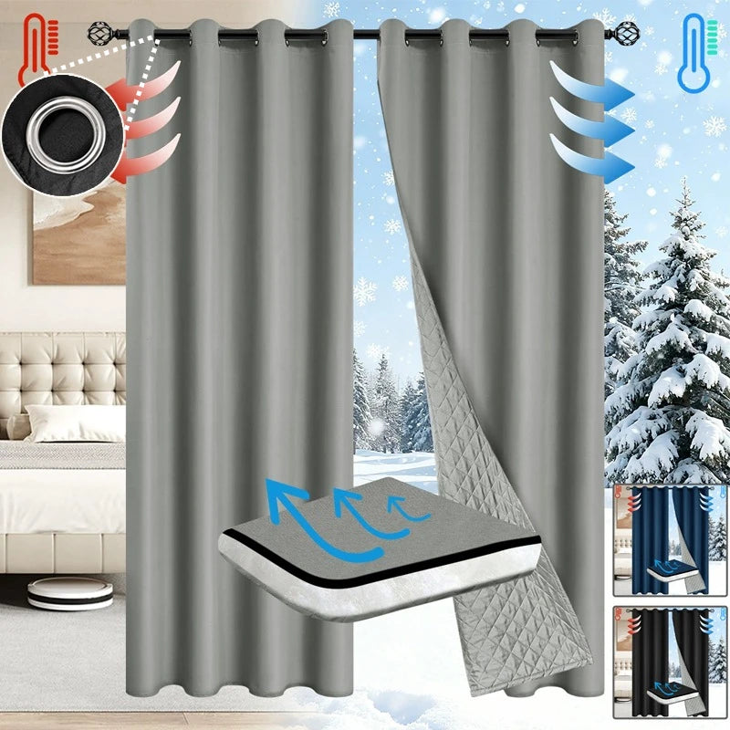 rideau noir uni thermique hiver isolation coupe vent moderne salon chambreôtel