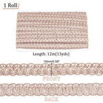 ruban tressé polyester doré tissage géométrique texturé 15mm large 12m longueur