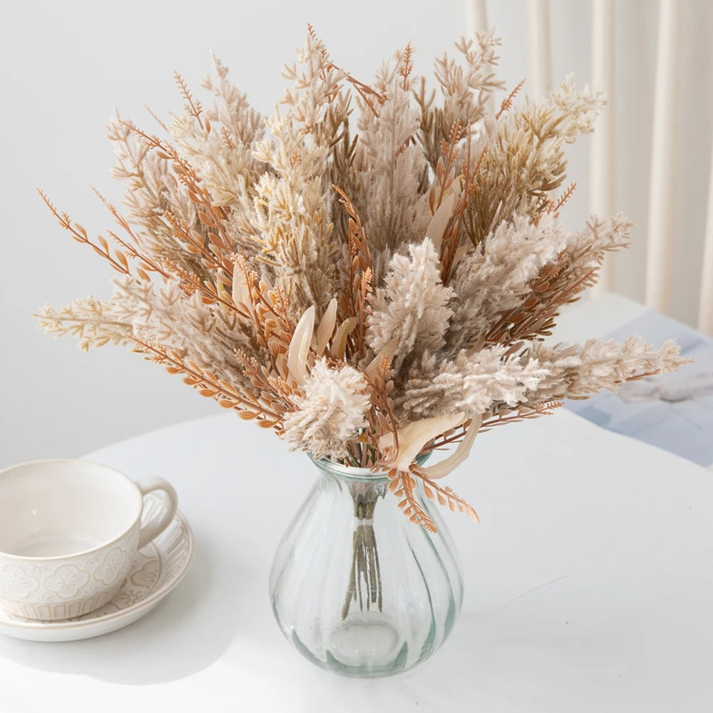 bouquet fleurs séchées naturel vase transparent rustique intérieur extérieur décoration mariage table événement