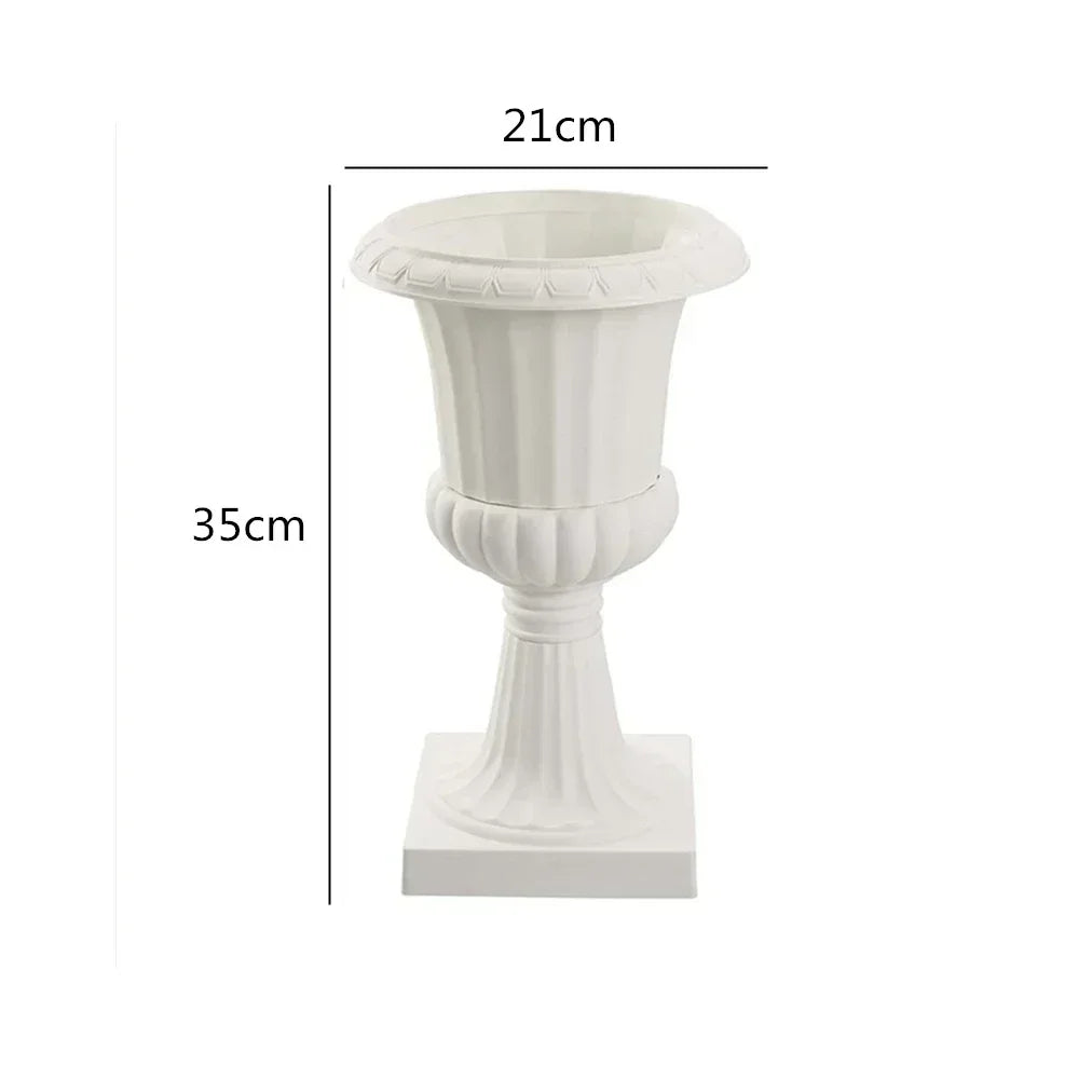 cache pot blanc classique opacité plastique intérieur extérieur balcon jardin table