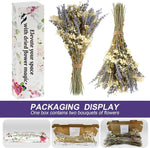 bouquets fleurs séchées lavande gypsophile decoration maison anniversaire mariage romantique violet blanc