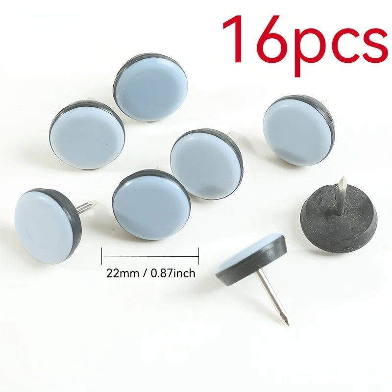 protections pieds meubles bleu noir 16 pièces 22mm 19mm lisses modernes fixées tapis bois