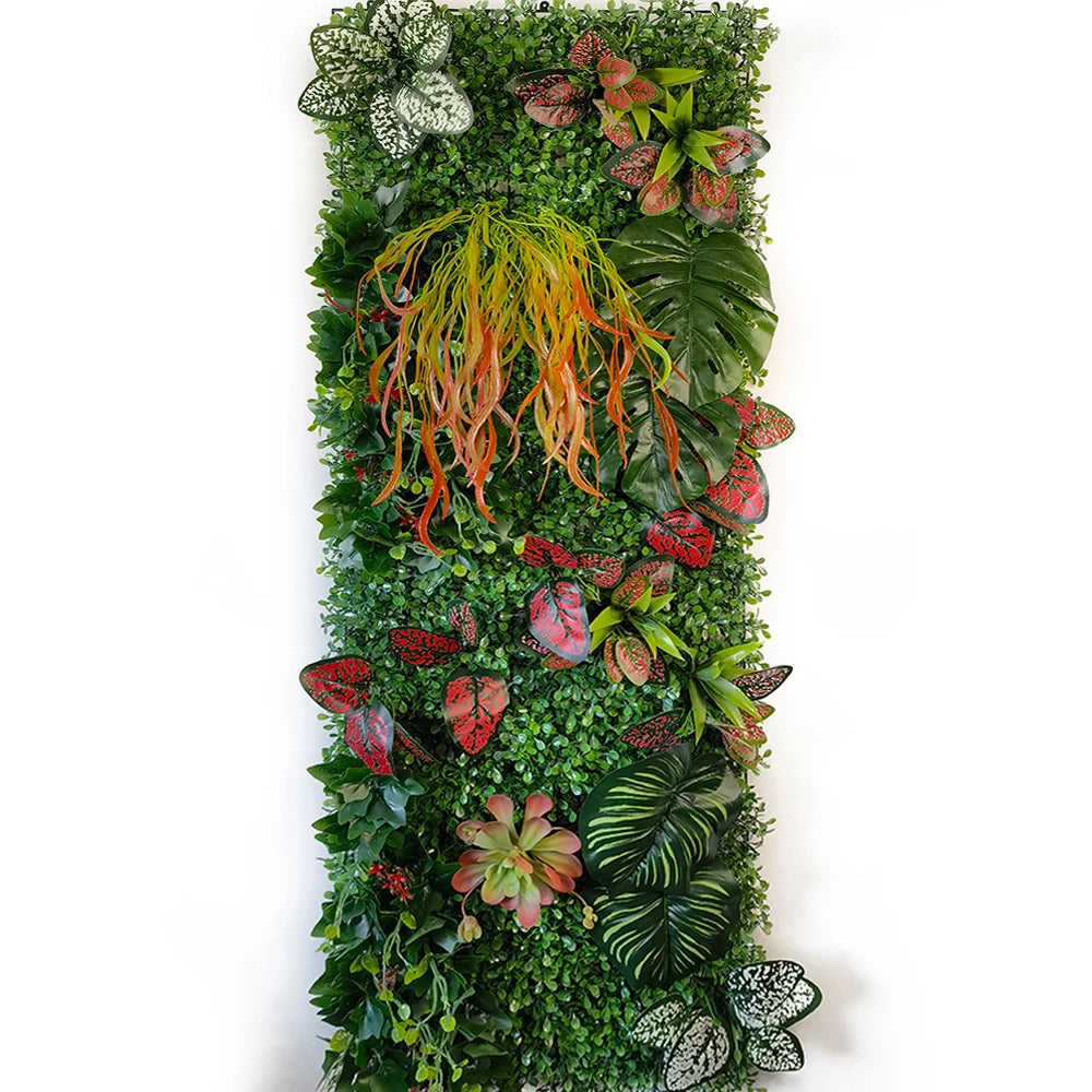 panneau végétal mural plante artificielle herbe décorative jardin extérieur moderne vert rouge blanc