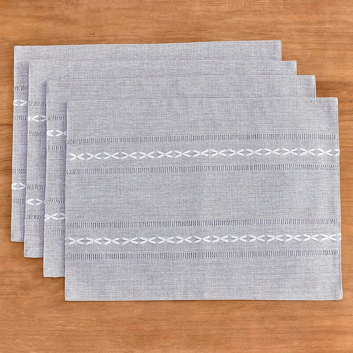 serviettes table moderne rustique beige clair rayures blanches motifs géométriques respectueux environnement setSize30x50cm setSizeCoffee