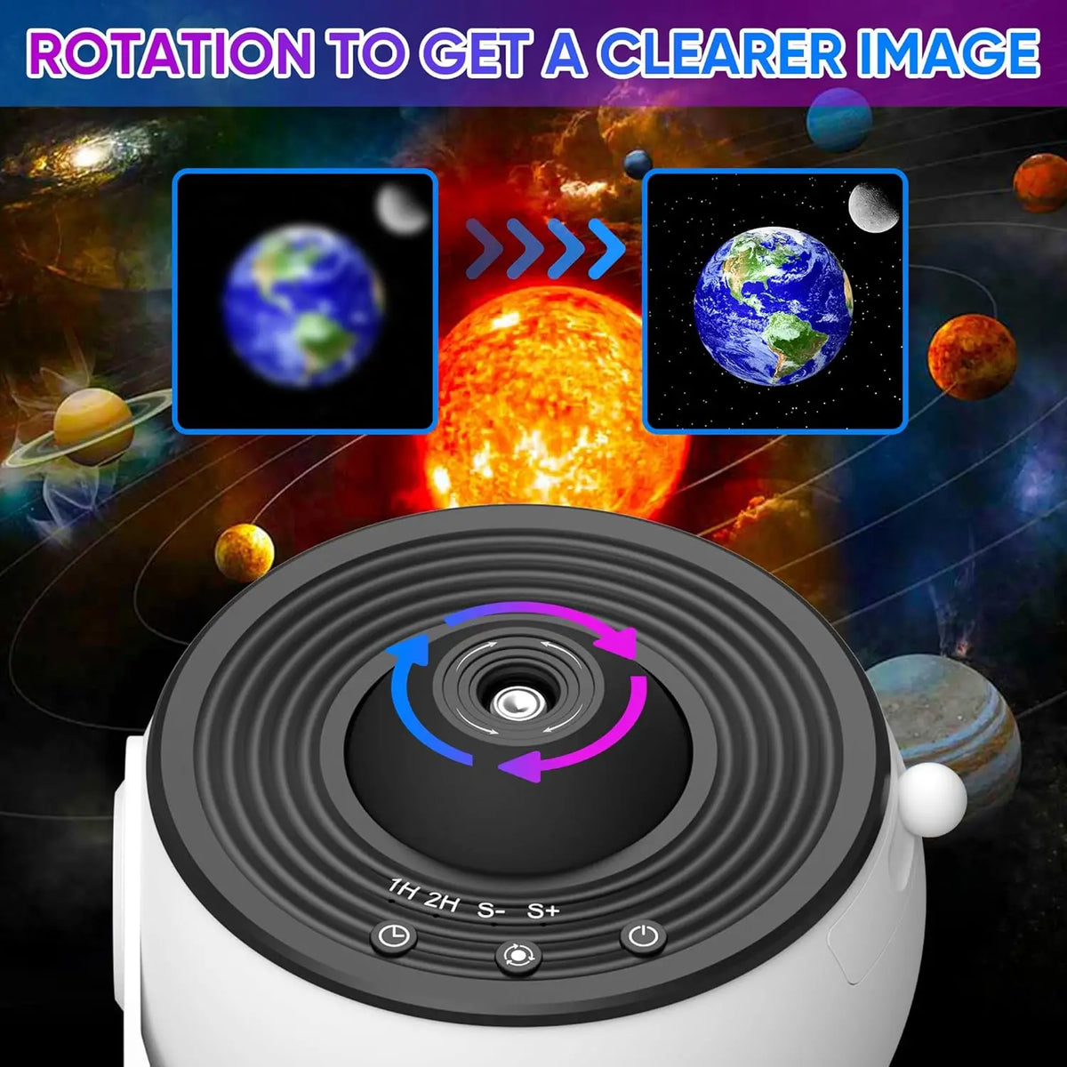 projecteur d'étoiles veilleuse led blanc noir support rotatif films disc boîtes protection moderne chambre