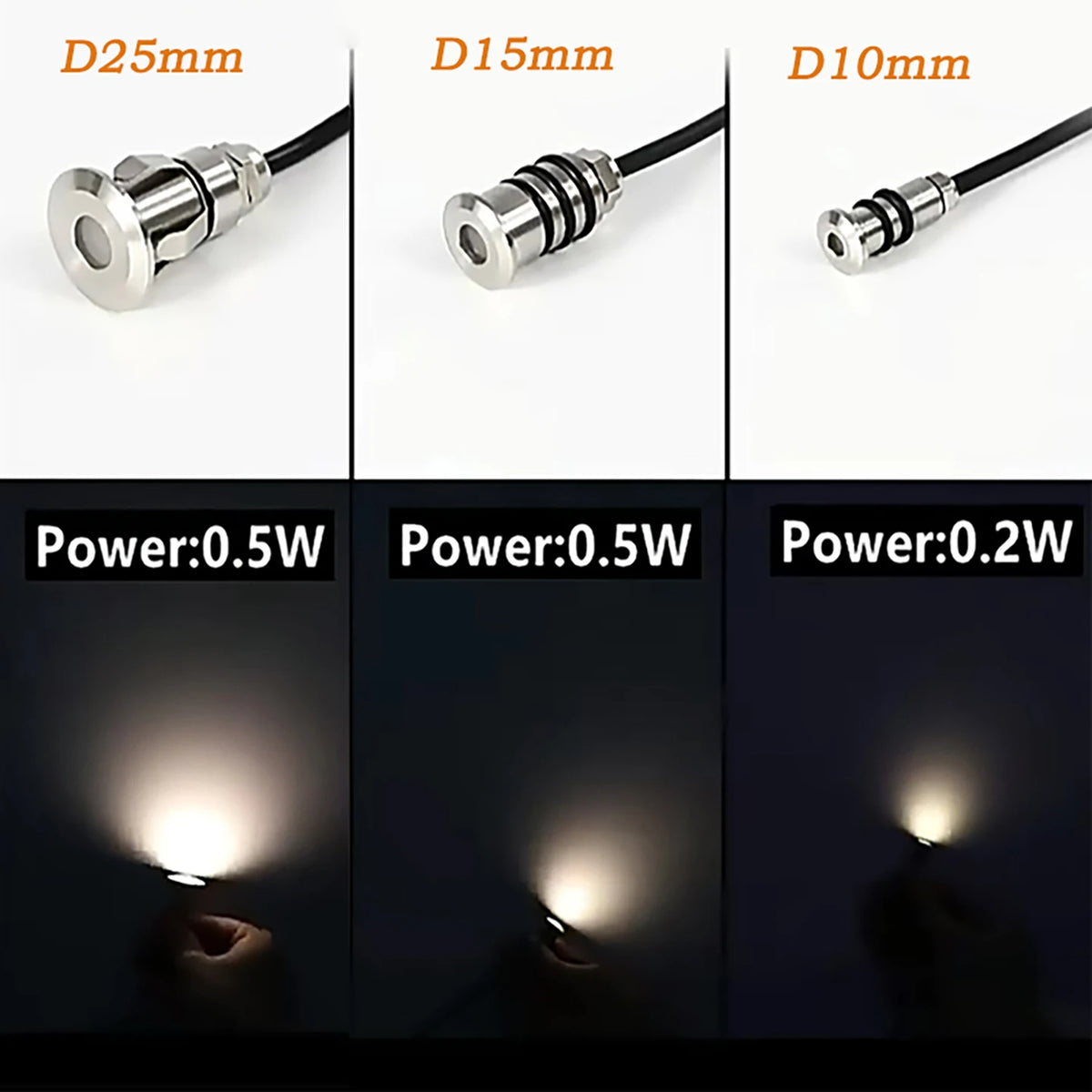 ampoules led argentées modernes 12v 24v 3000k 4000k 6000k ip68 étanches