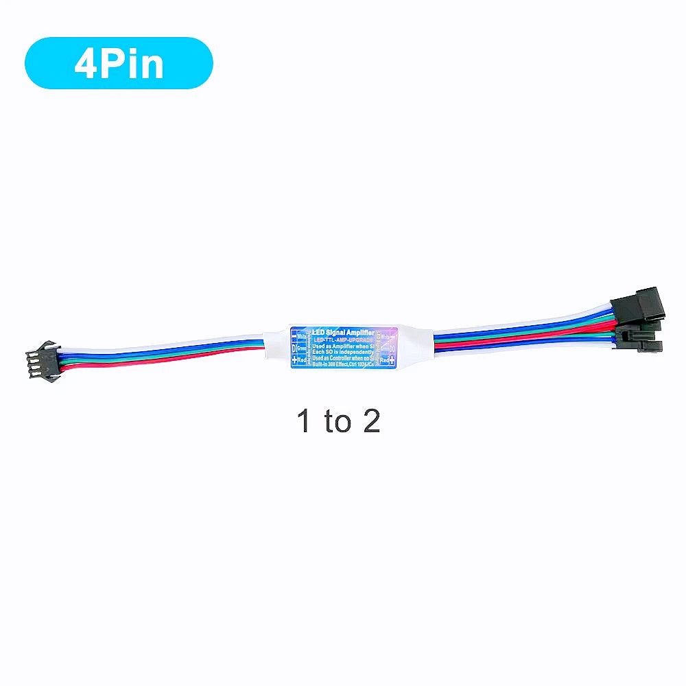 amplificateur signal led controle synchrone ws2815 ws2812 30m distance blanc noir moderne fonctionnel