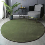 tapis rond bleu uni moderne maison chambre extérieur décoration polypropylène polyester lavage mécanique