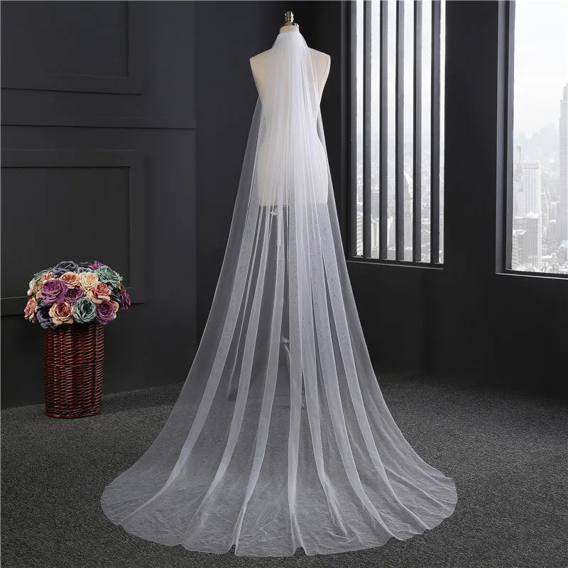voile mariée blanc broderie florale sequins classique tulle souple dentelle 3mètres translucent erotique