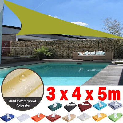 Voile d'ombrage triangulaire 3x4x5m imperméable pour terrasse
