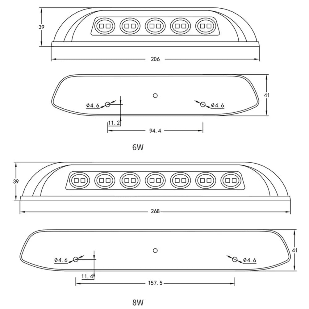 lampe led extérieure rv van camping ip67 12v 8w 10led moderne blanc