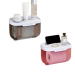 boîte mouchoirs réutilisable transparente moderne adhésif rouge blanche grise salle bain cuisine
