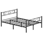 Cadre de lit double 140x190 en métal blanc, élégant et robuste