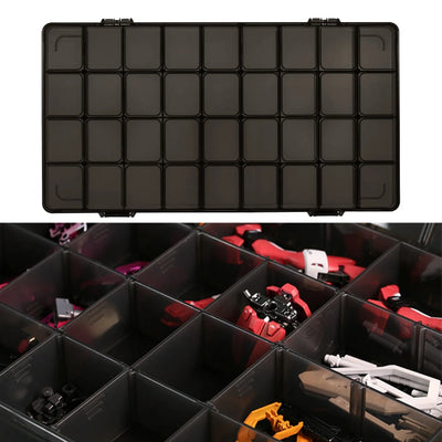 Boîte de rangement noire modulaire 36 tiroirs vue d'ensemble