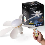 ventilateur led lumière moderne blanc télécommande variation luminosité facile chambre salon