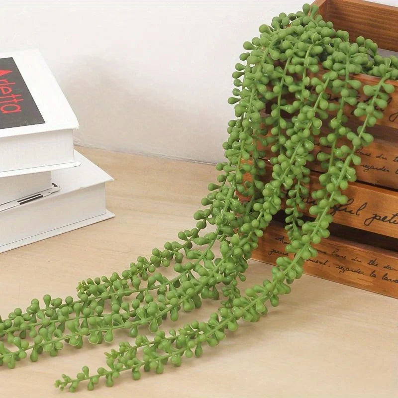 plantes artificielles feuilles rondes branche verte extérieur décoration étagère pots fleurs