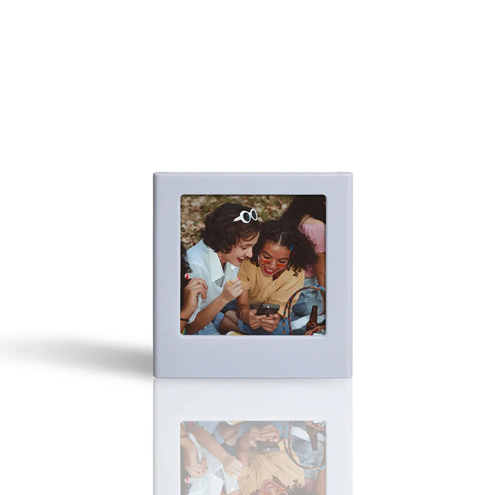 cadres photo aimants transparents modernes rose jaune bleu noir minimalistes