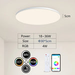 plafonnier circulaire moderne lumineux arc ciel télécommande app blanc led
