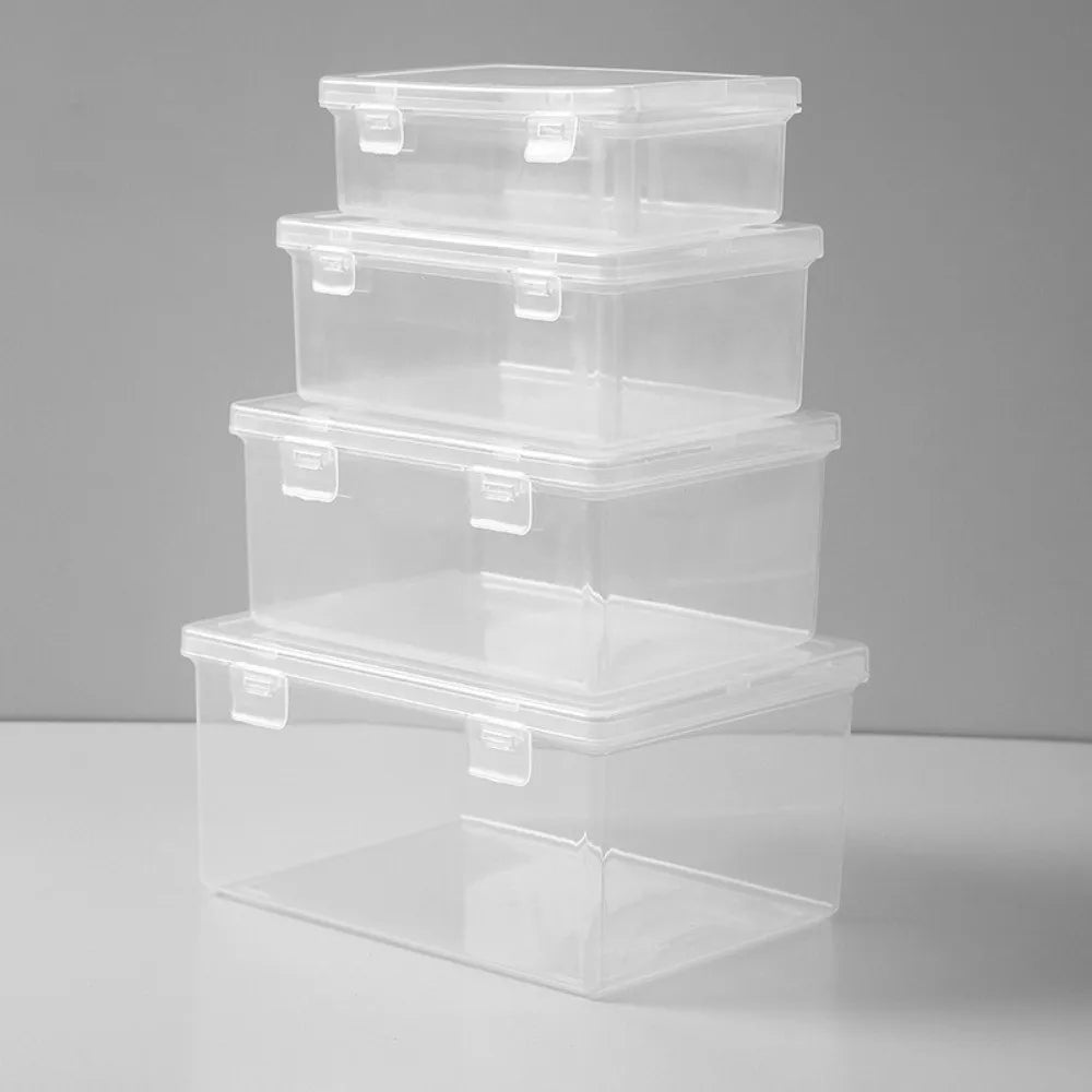 boîtes rangement transparentes modernes réutilisables pvc clips fermeture multifonctionnelles articles câbles organiser sans motif