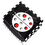 rideau lit bébé motif animal léopard araignée cercle losange moderne noir blanc
