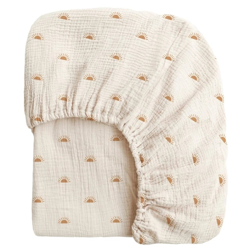 draps lit bébé coton doux imprimés fleurs points rose pâle vert pastel