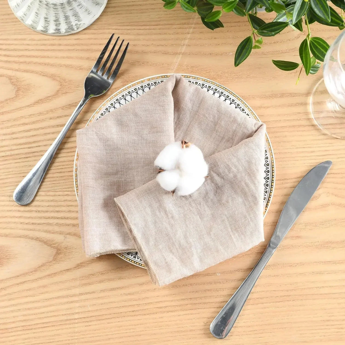 serviettes table bleu rose vert texture lin naturelle classique rustique bord effiloché