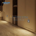Applique murale LED encastrée pour escalier en couleur or