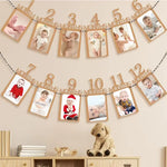 guirlande photos anniversaire marron clair doré carton décoratif artisanal numéros ruban festif enfants