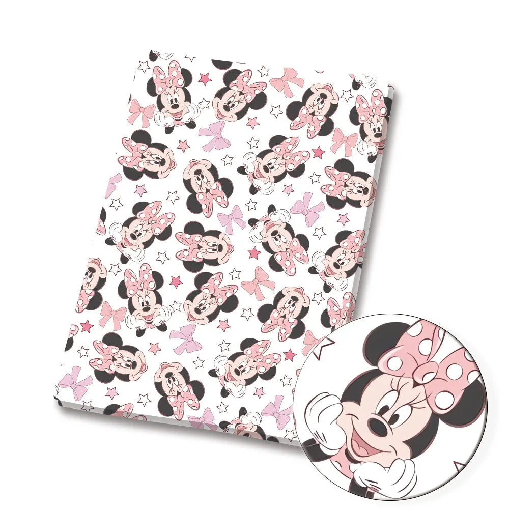 papier cadeau coton motif personnages dessin animé rose blanc bleu beige enfant fille