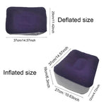 coussin gonflable velours violet gris relaxation voyage confortable jambes repos pieds maison