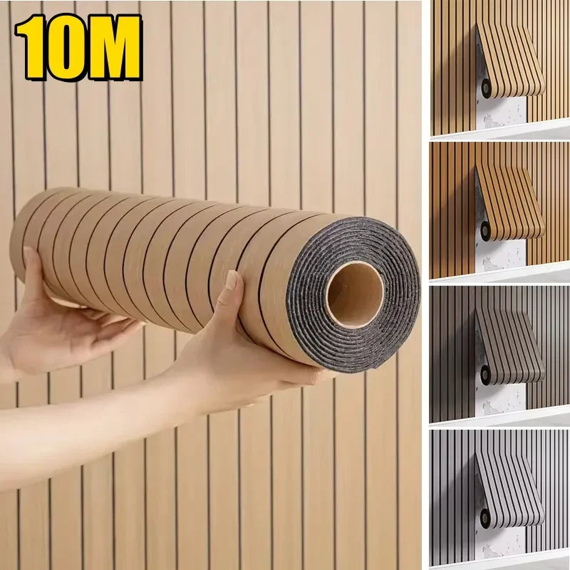 décoration murale papier peint motifs lignes verticales moderne minimaliste adhésif PVC marron beige gris