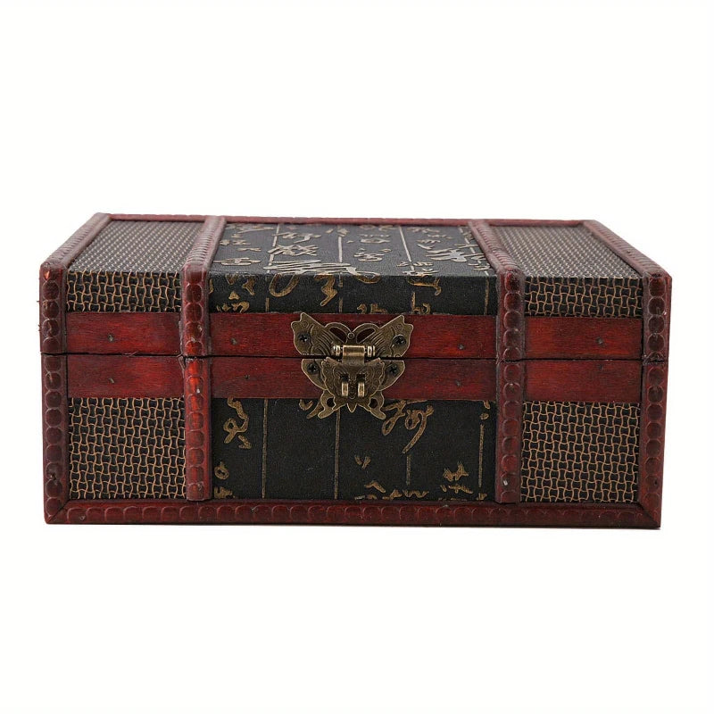 Vue de dessus de la boîte de rangement en bois motif lotus