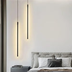 lampe suspendue moderne noir minimaliste pendentif cordon flux lumineux salon chambrehôtel