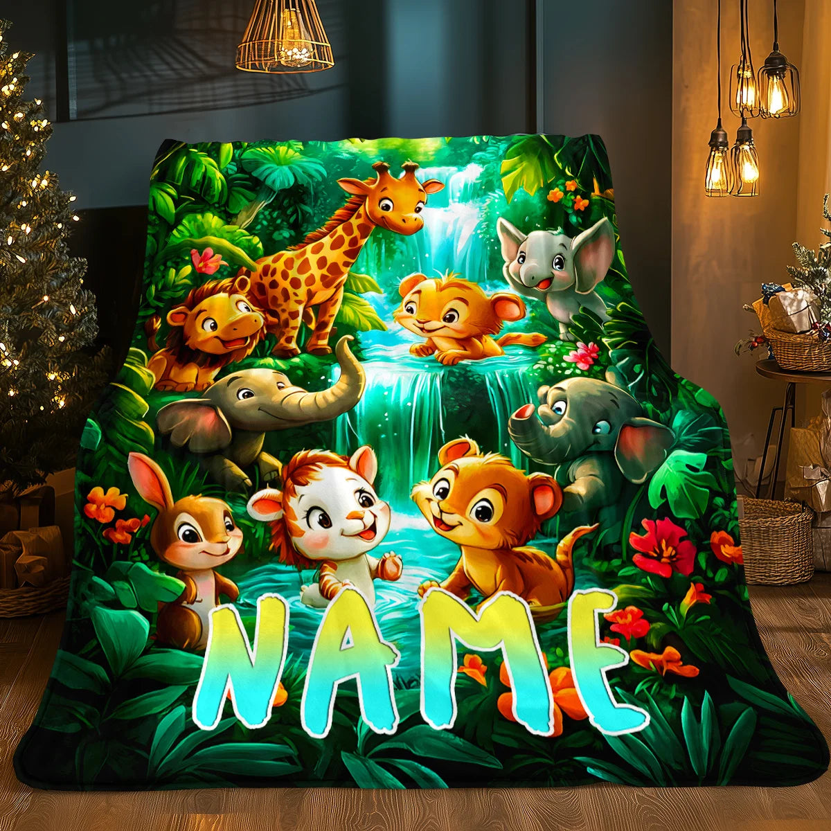 couverture animaux jungle imprimée polygone portable pique nique voyage maison toutes saisons