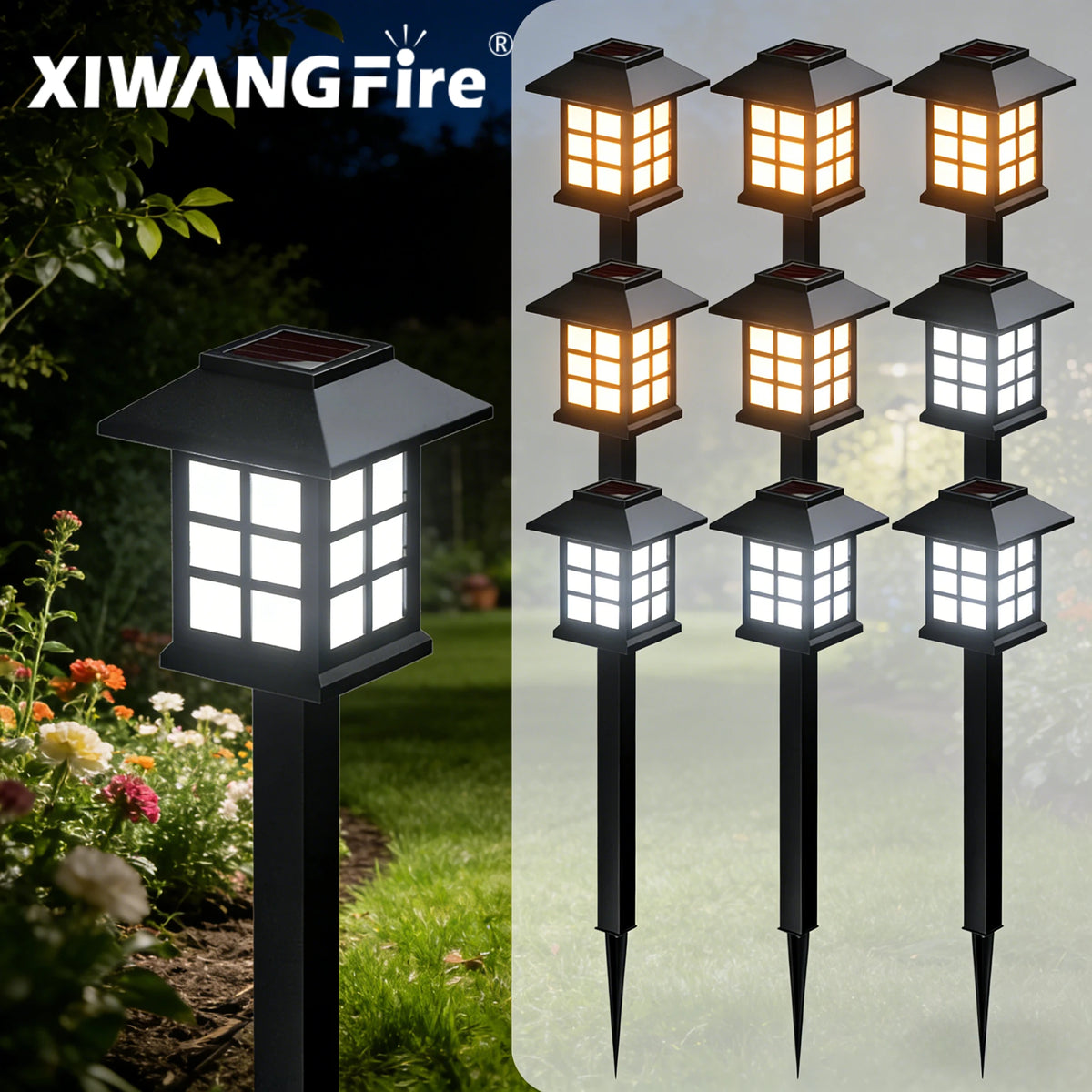 lumière solaire jardin led facile spike noir classiqueextérieur 65 ip