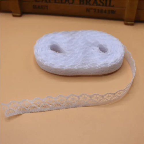 ruban dentelle motif floral blanc couture mariage décoration artisanat tissu coton polyester classique