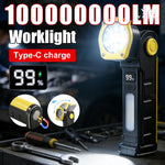 lampe torche rechargeable led noire jaune camping survie intense clips moderne