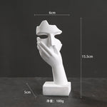statuettes décoratives visage humain noir blanc doré modernes minimalistes abstraites contemporaines base carrée livres