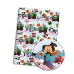 tapis sol pixel art minecraft vert bleu blanc enfants opacité jeu vidéo personnages objets