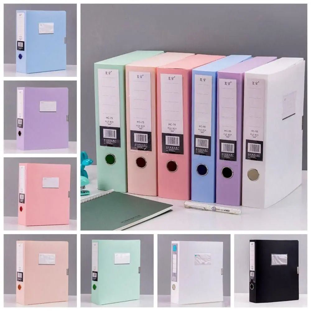 classeur moderne blanc rose vert bleu violet noir étiquette bar code doré